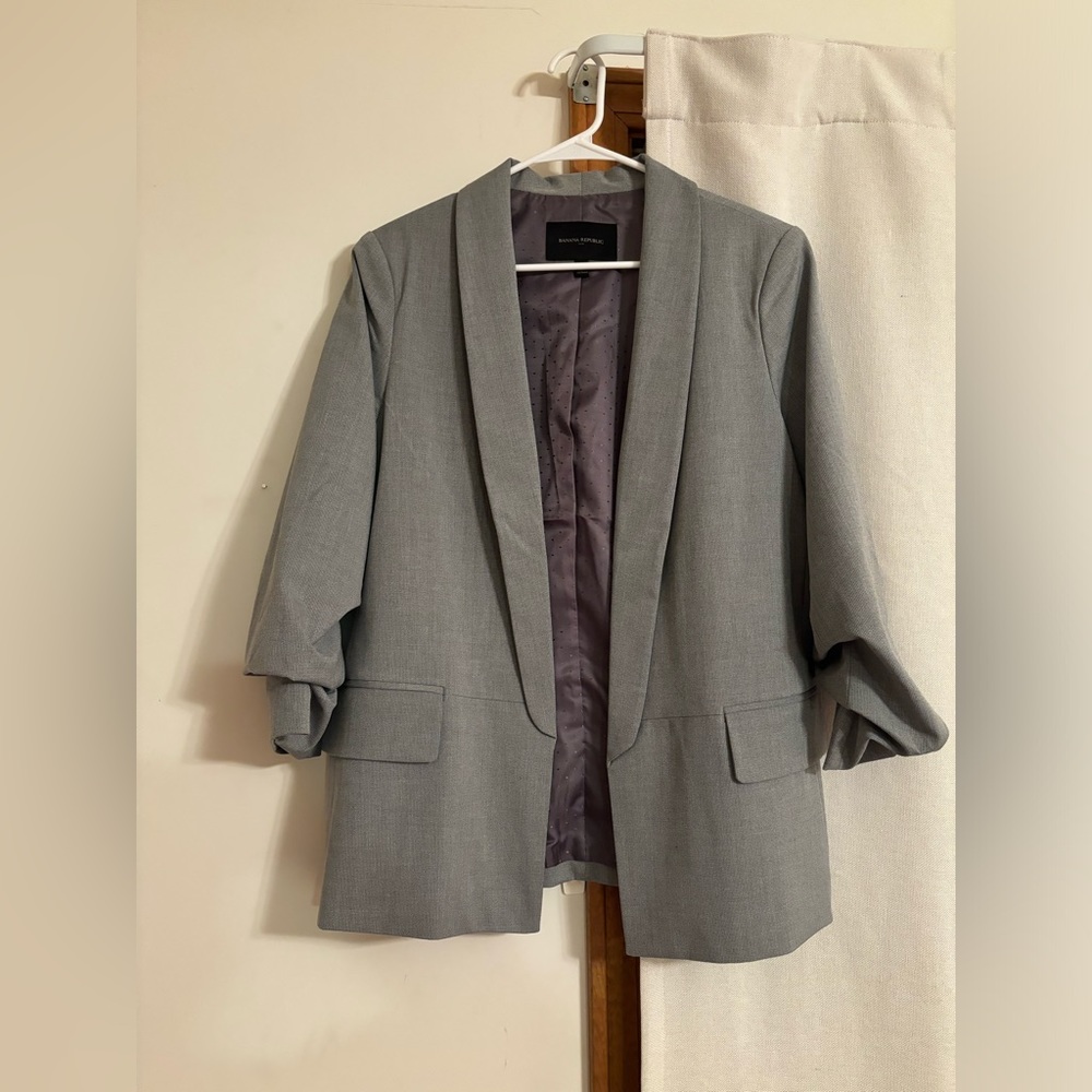 Banana Republic Ruched Sleeve Blazer